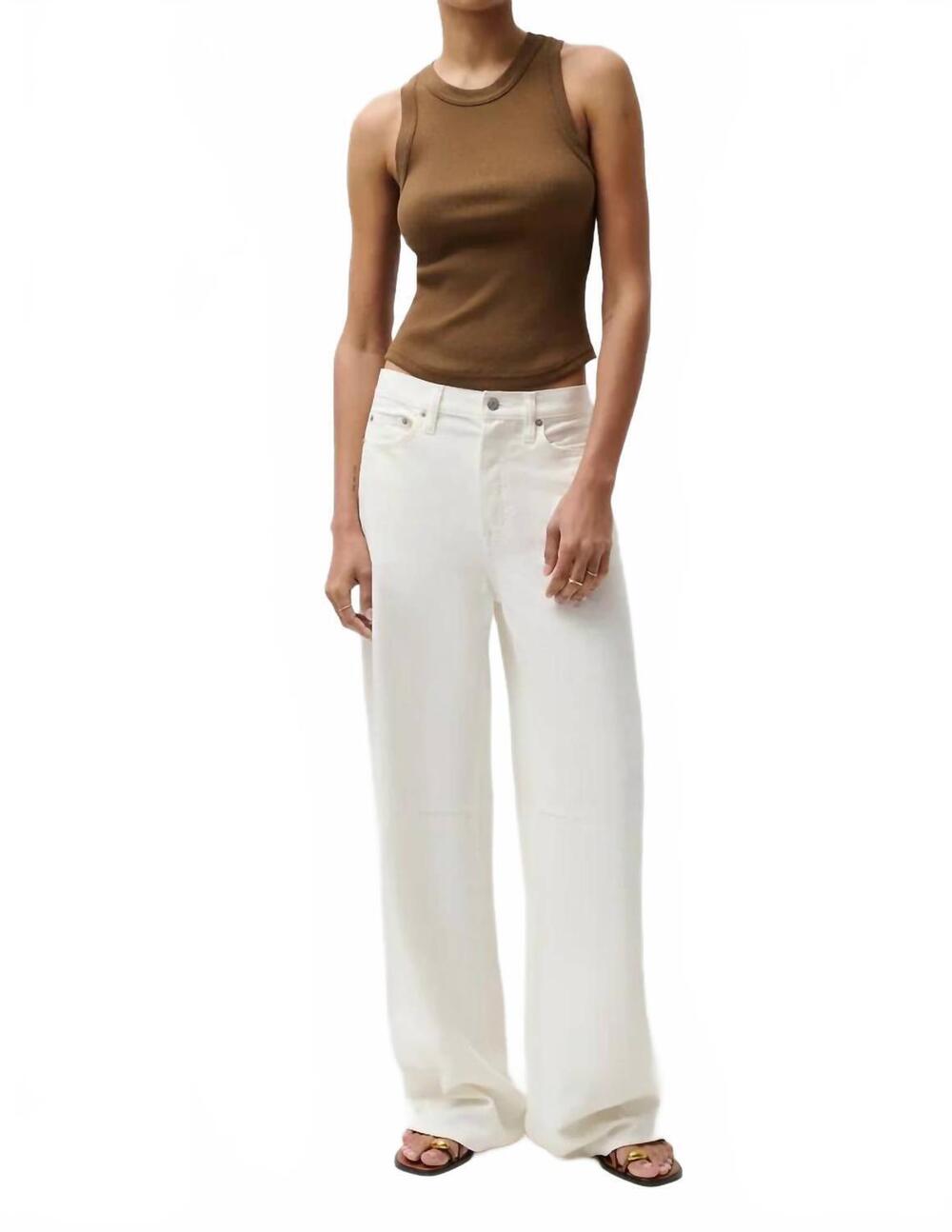 NEW PISTOLA sydney high rise bowed linen wide pants in egret